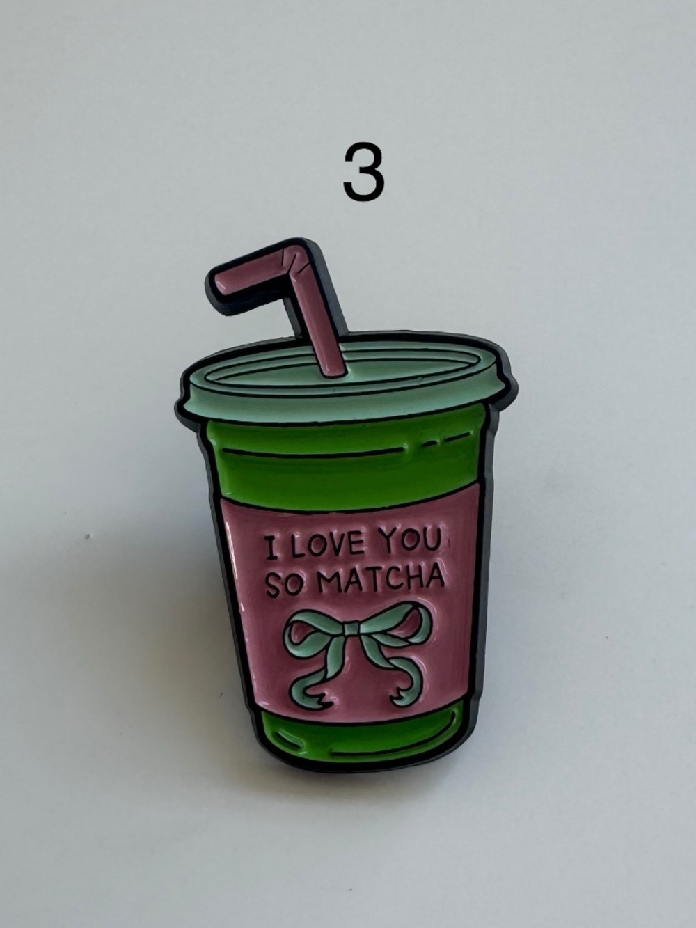 Matcha Lover Enamel Pin | Cute Green Tea & Cafe Aesthetic Gift - Picture 4 of 5